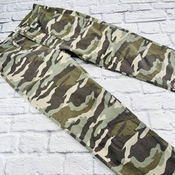 NOT FOR SALE      J Crew Straight Leg Crop Pants Size 28 Green Camouflage High - Picture 7 of 12